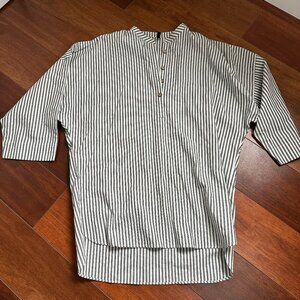 Beechtree Linen Blend Womens Stripped Beach Cover Size XS